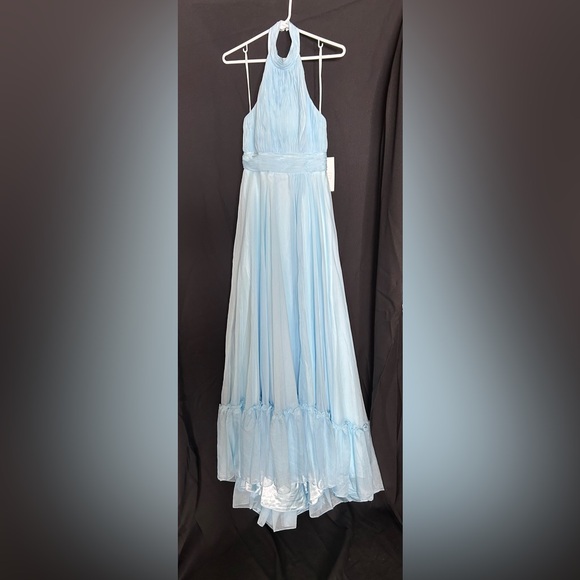 Mac Duggal 67816 HIGH NECK TIERED CHIFFON HALTER GOWN - Picture 4 of 9